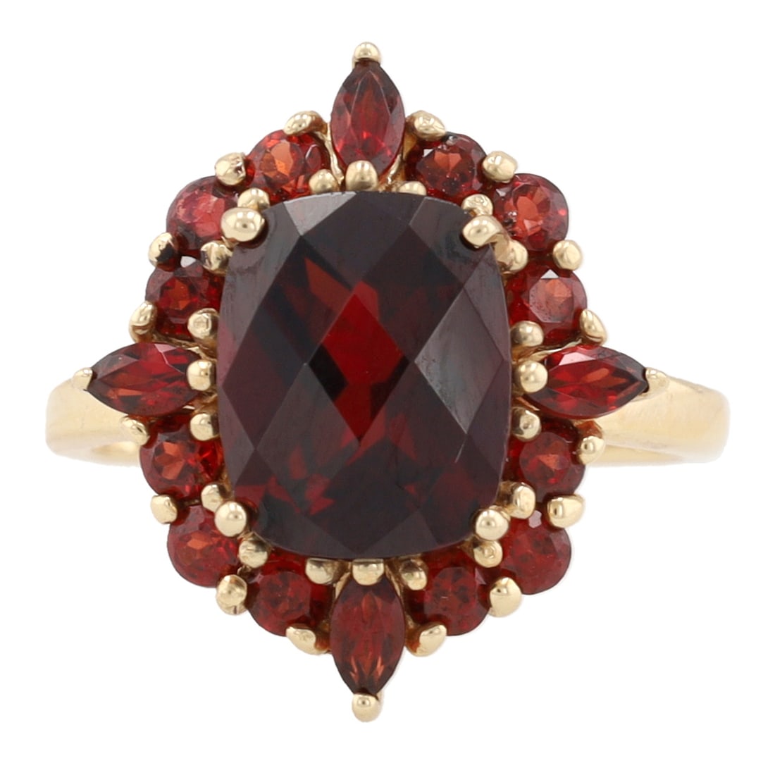 SCBS Cushion Cut Garnet 10K Gold Cocktail Ring (1 of 7)