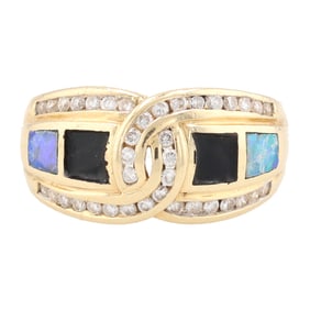 Opal 14K Gold Cocktail Ring Size 6.5