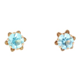 Blue Stone 14K Gold Stud Earrings