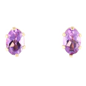 Carla Amethyst 14K Gold Stud Earrings