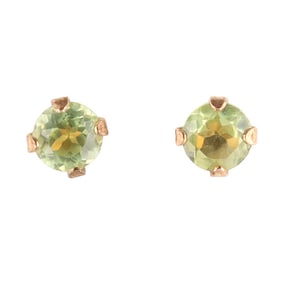 Peridot 10K Gold Stud Earrings