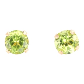 Peridot 10K Gold Stud Earrings