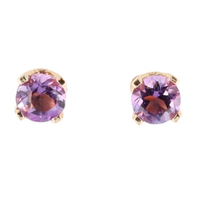 Amethyst 14K Gold Stud Earrings