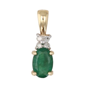 Emerald 14K Gold Pendant