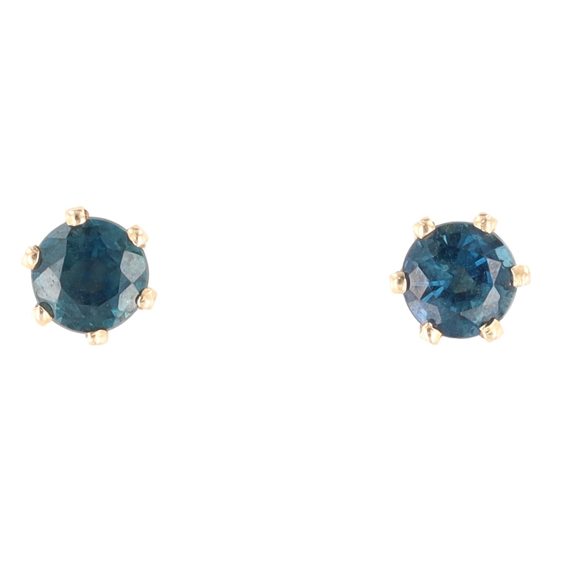 Topaz 14K Gold Stud Earrings: Signed Topaz 14K Gold Stud Earrings 0.7 G Approximately 0.40 TCW