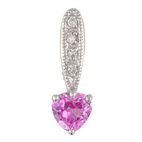 Pink Topaz 10K White Gold Pendant