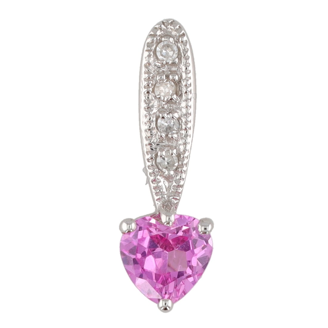 Pink Topaz 10K White Gold Pendant: Signed Pink Topaz 10K White Gold Pendant 0.4 G Approximately 0.50 TCW
