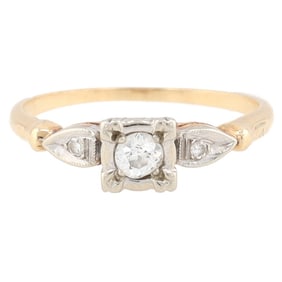 Diamond 14K Gold Cocktail Ring Size 5.25