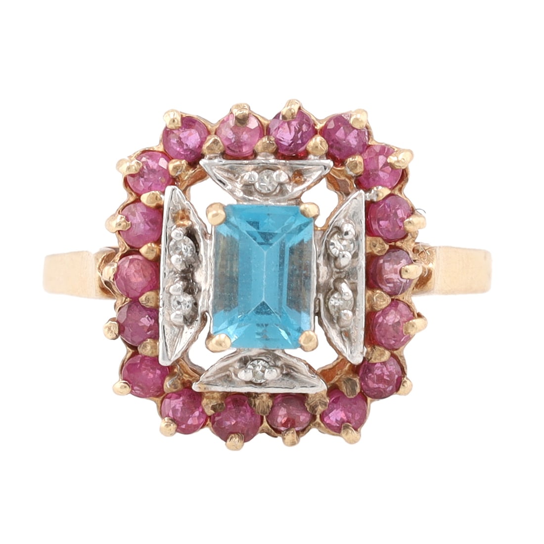 Topaz Tourmaline 10K Gold Cocktail Ring Size 7.25 (1 of 6)