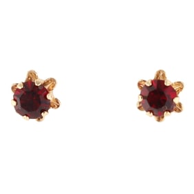 Cubic Zirconia 14K Gold Stud Earrings 0.5 G