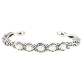 Carolyn Pollack Relios Mother Of Pearl Sterling Silver Cuff Bracelet 16.3 G