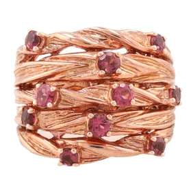 Tourmaline Gold Over Sterling Silver Ring Size 6.5 9 G Approximately 0.85 TCW