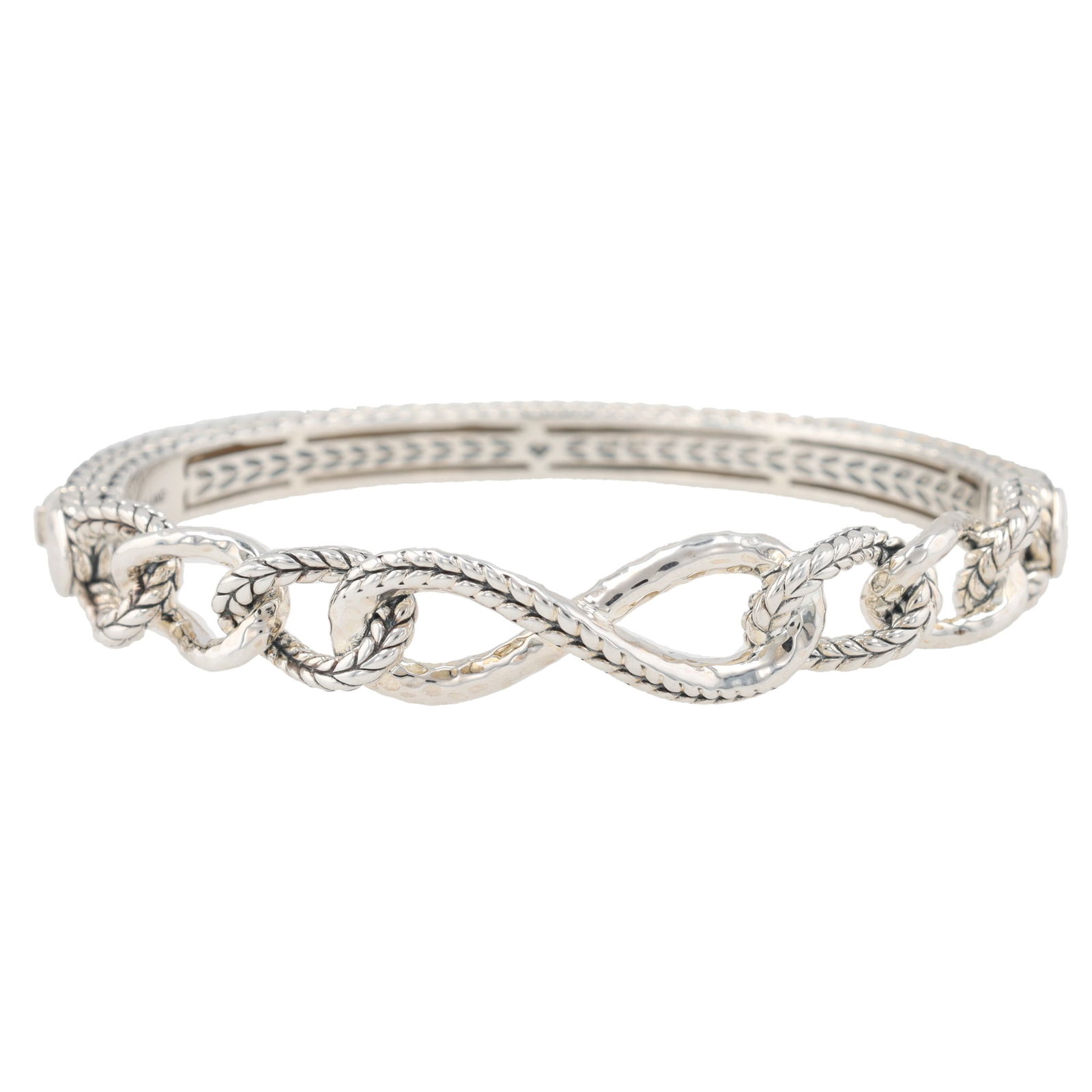 JAi John Hardy Sterling Silver Infinity Hinge Bangle Bracelet 32.2 G (1 of 7)