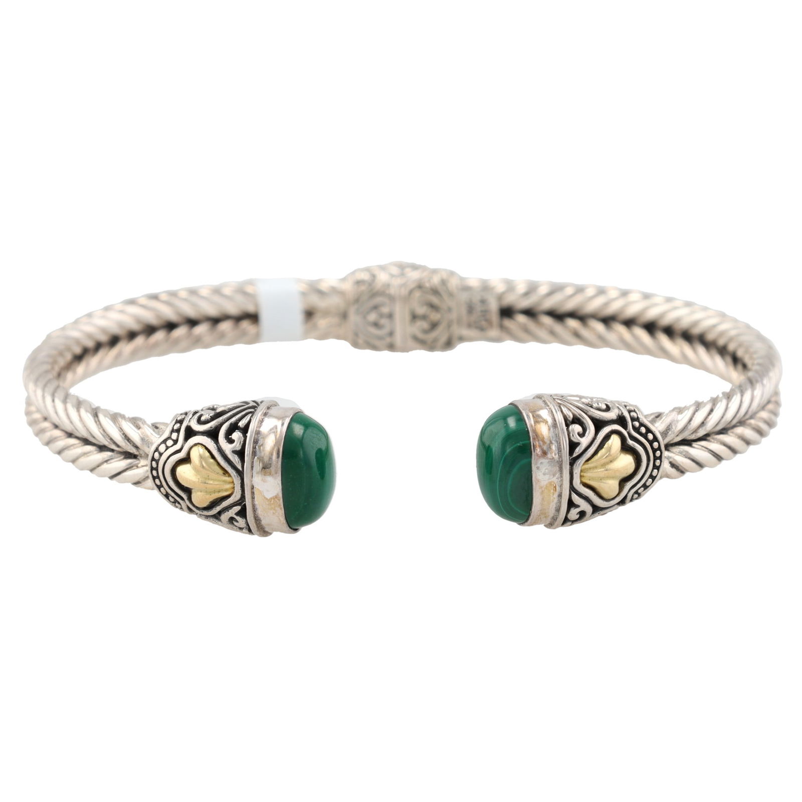NWT Samuel B Malachite Sterling Silver Hinge Cuff Bracelet 24.9 G (1 of 5)
