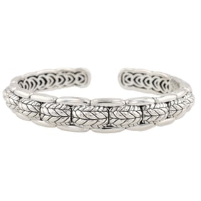 JAi John Hardy Sterling Silver Hinge Cuff Bracelet 39.5 G