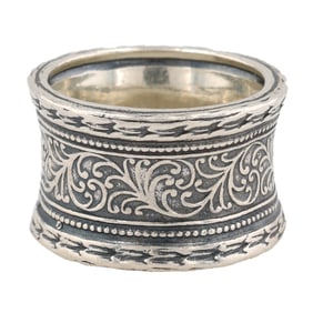 Isreal Sterling Silver Band Ring Size 7.75 10 G