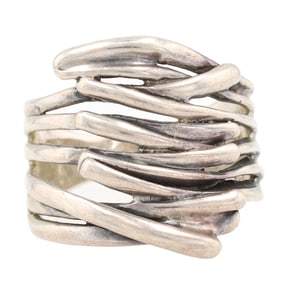HG Hagit Gorali Sterling Silver Modernist Ring Size 6.5 6.7 G