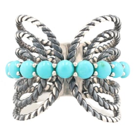 NWT BBJ Turquoise Sterling Silver Ring Size 7 7.7 G