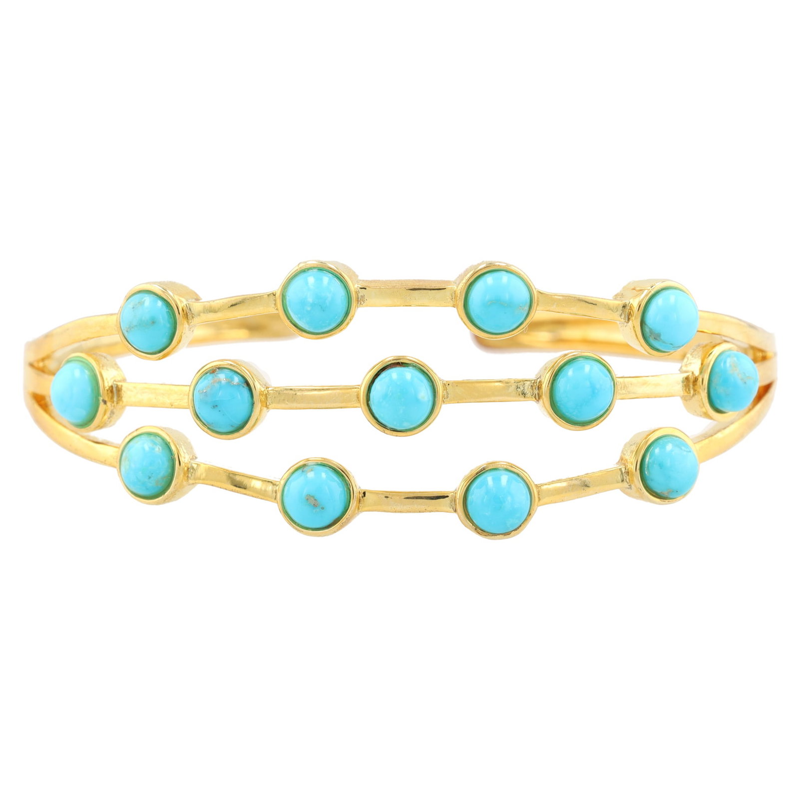 NWT 18K Gold Over Sterling Silver Sleeping Beauty Turquoise Cuff Bracelet 20 G: NWT 18K Gold Over Sterling Silver Sleeping Beauty Turquoise Cuff Bracelet 20 G