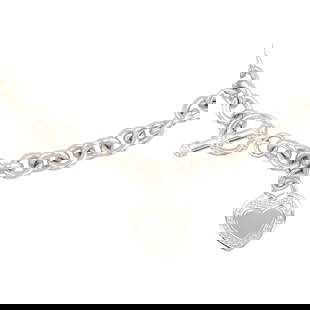 Judith Ripka Sterling Toggle Clasp Chain Heart Necklace 124.5g: Judith Ripka Sterling Toggle Clasp Chain Heart Necklace 124.5g
