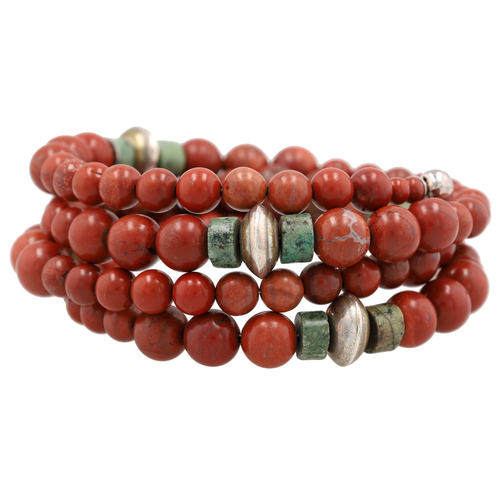 RLM Studio Robert Lee Morris Sterling Jasper Coil Bracelet 55g: RLM Studio Robert Lee Morris Sterling Jasper Coil Bracelet 55g-Turquoise