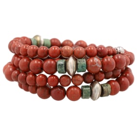 RLM Studio Robert Lee Morris Sterling Jasper Coil Bracelet 54g