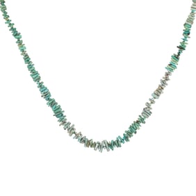 Navajo Turquoise Cylinder Bead Necklace 38g