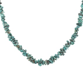 Santo Domingo Sterling Chunk Turquoise Shell Necklace 143g
