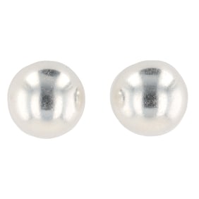 Sterling Silver 10mm Pearl Earrings 4g