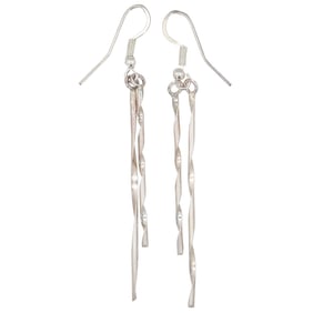 Dorthy Yazzie Navajo Sterling Twist Earrings 3g