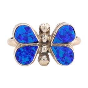 Swain Charlie Zuni Sterling Opal Ring Sz. 6, 2g