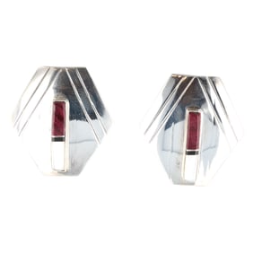 Donald Douglas Navajo Sterling Inlay Earrings