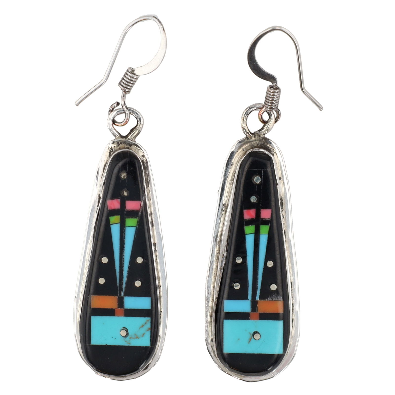 Gilbert Smith Navajo Sterling Kachina Inlay Earrings 6g (1 of 4)