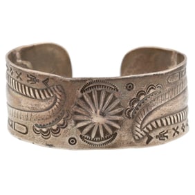 Vintage Navajo Sterling Cuff Bracelet 35g