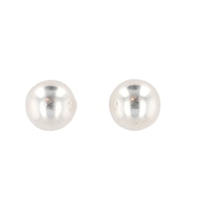 Sterling Silver 8mm Pearl Stud Earrings 2g