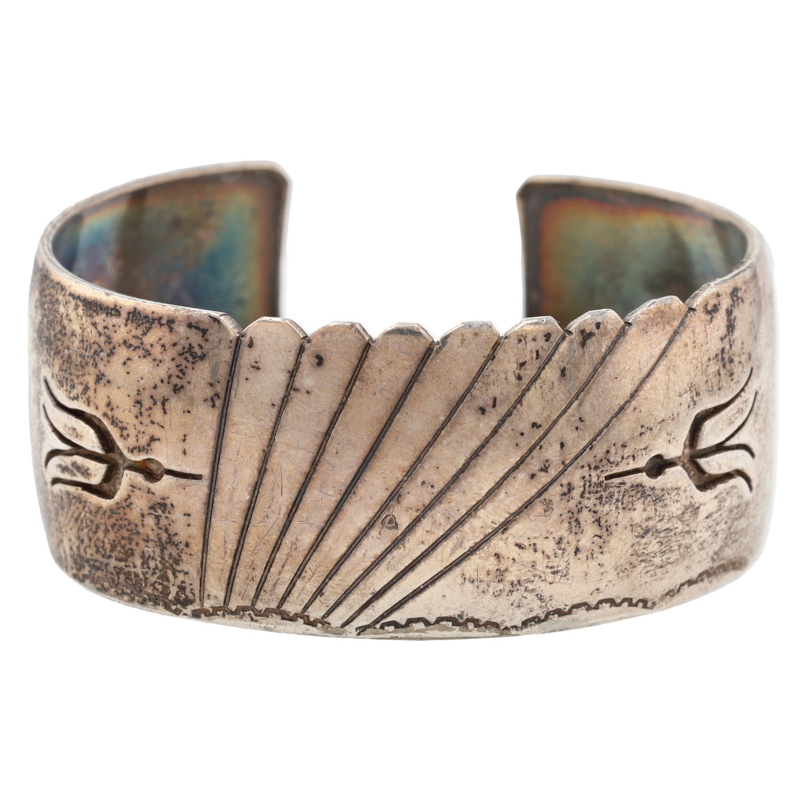 Vintage Navajo Sterling Cuff Bracelet 56g (1 of 6)