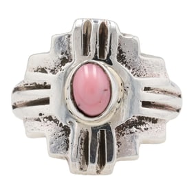 Chimney Butte Navajo Sterling Pink Conch Ring Sz. 10.5, 11.5g