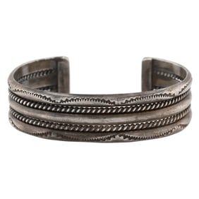Vintage Navajo Sterling Cuff Bracelet 35g