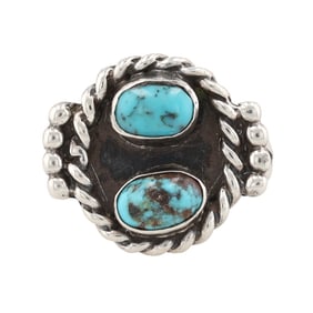 Vintage Navajo Sterling Turquoise Ring Sz. 6.25, 6g