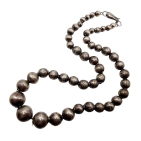 Mexico Vintage Sterling Handmade Bead Necklace