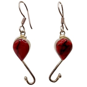 Mexico Vintage Sterling Red Jasper Earrings