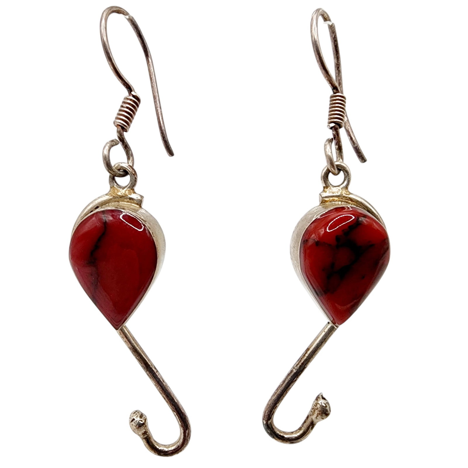 Mexico Vintage Sterling Red Jasper Earrings (1 of 5)