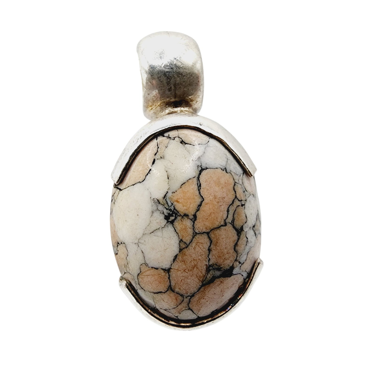 Signed 'ATI' Mexico Sterling Jasper/Agate Pendant (1 of 4)