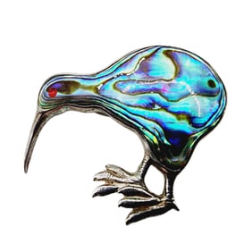 Vintage Southwest Sterling Abalone Bird Brooch