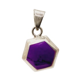 950 Taxco TM-187 Sterling Mexico Purple Pendant