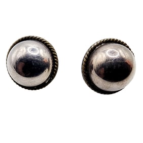 Taxco TA-70 Mexico Vintage Sterling Dome Earrings