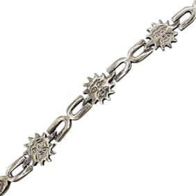 Vintage Mexico Sterling Celestial Sun Link Bracelet