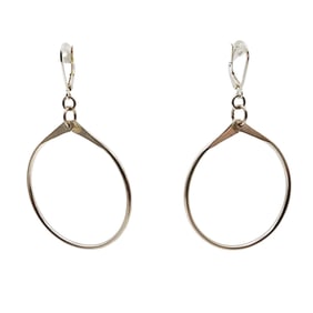 Signed 'HOB' Mexico Sterling Hoop Earrings