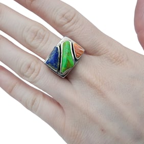 Southwest Sterling Multistone Ring Sz 7.25