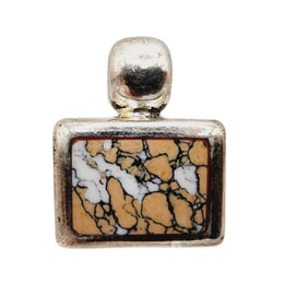 Signed 'ATI' Mexico Sterling Stone Pendant